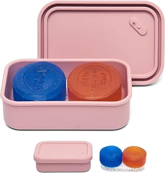 Silicone Enhanced Leakproof Travel Soap Case, Solid Shampoo Bar Holder,Large Travel Soap Container,Slip-Resistant Portable Soap Box with Drainage Layer