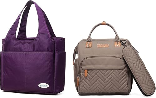 Scorlia Lonchera térmica para mujer, a prueba de fugas, con bolsillos laterales, bolsa de almuerzo reutilizable para mujereshombres, trabajo,