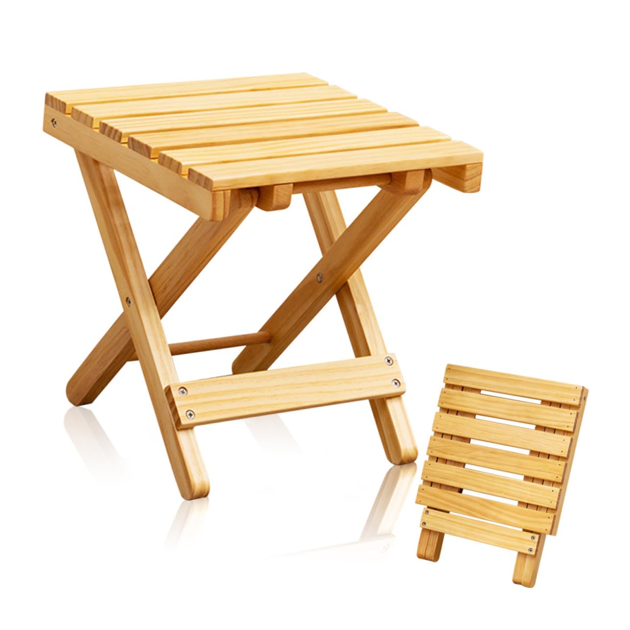 Table pliante en bois jaune légère pour simplifier l'organisation de vos fêtes