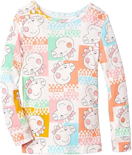 Vista 5 de Peppa Pig Conjunto de 4 piezas de algodón de manga larga y pantalones de pijama para niñas pequeñas
