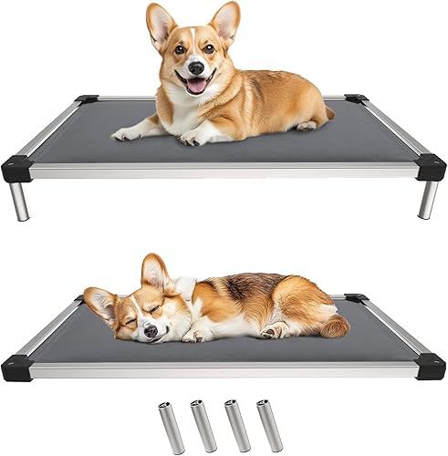 Miniatura 28 de FXW TitanNest Cama Elevada para Perros a Prueba de Masticación, Catre Elevado para Uso Interior/Exterior/Camping, Cama Acolchada para Mascotas Negro