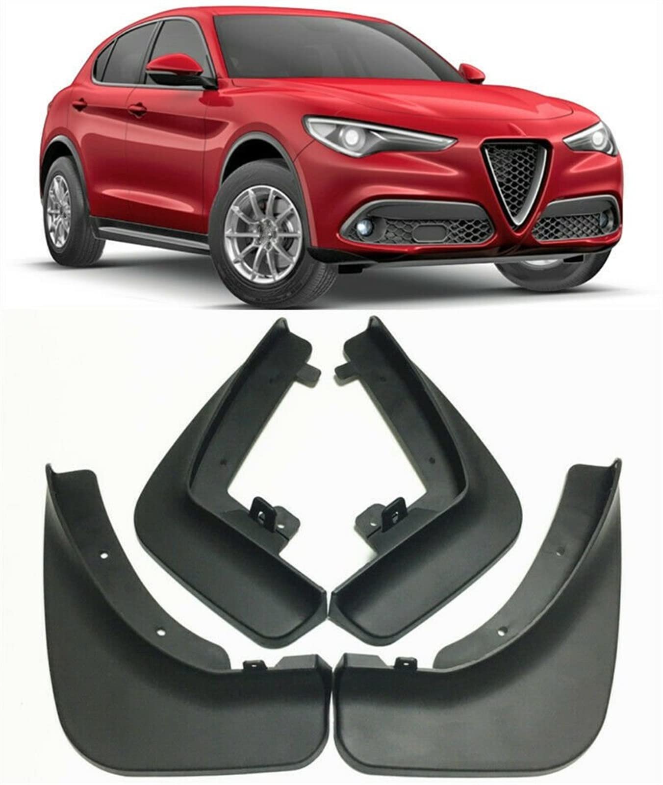 Garde-boue pour Alfa Romeo Stelvio 2017-2020 jeu de 4 pièces avant arrière