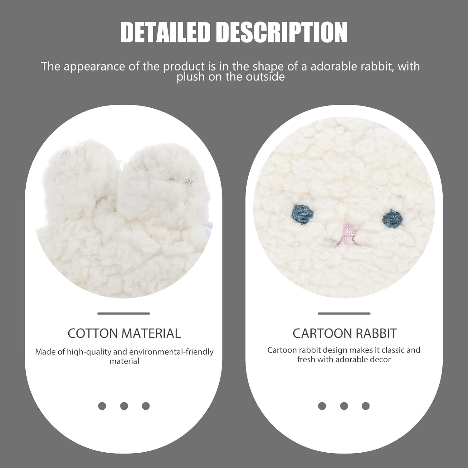 Cute Rabbit Coin Purse Soft Cotton Change Bag Plush Wallet with Zipper Closure, Adorable Money Organizer Suitable for Daily Use and Travel