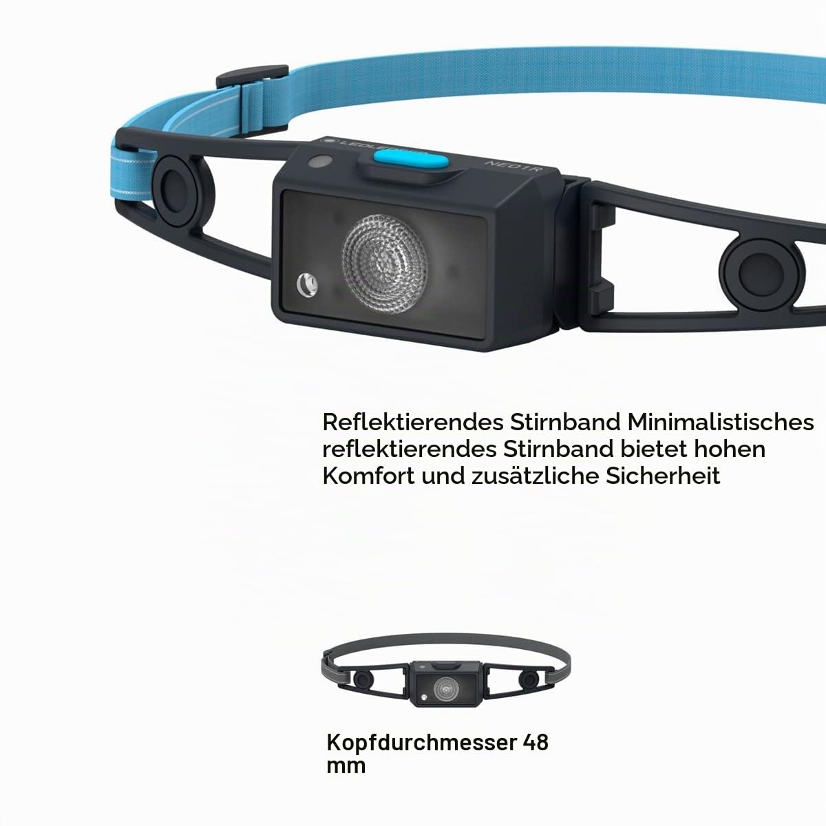Ledlenser NEO1R Akku-Lauf-LED-Stirnlampe, 250lm, 39g leicht, IP67, Joggen