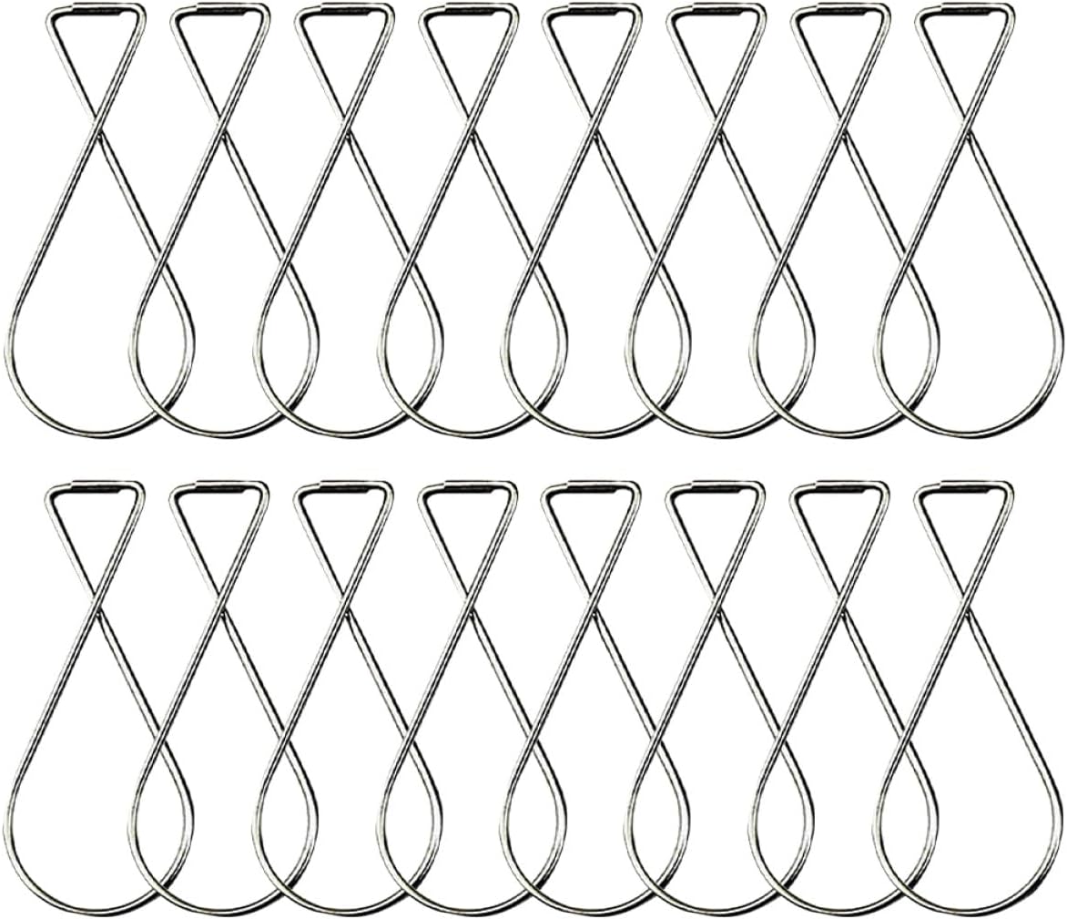 Uonlytech 100 Pcs Steel Drop Ceiling Hook Clips 1.5 * 63mm Automatic Rebound Metal Ceiling Hanger Hooks for Suspended Tile Storage and Organization in Home, Office, and Classroom