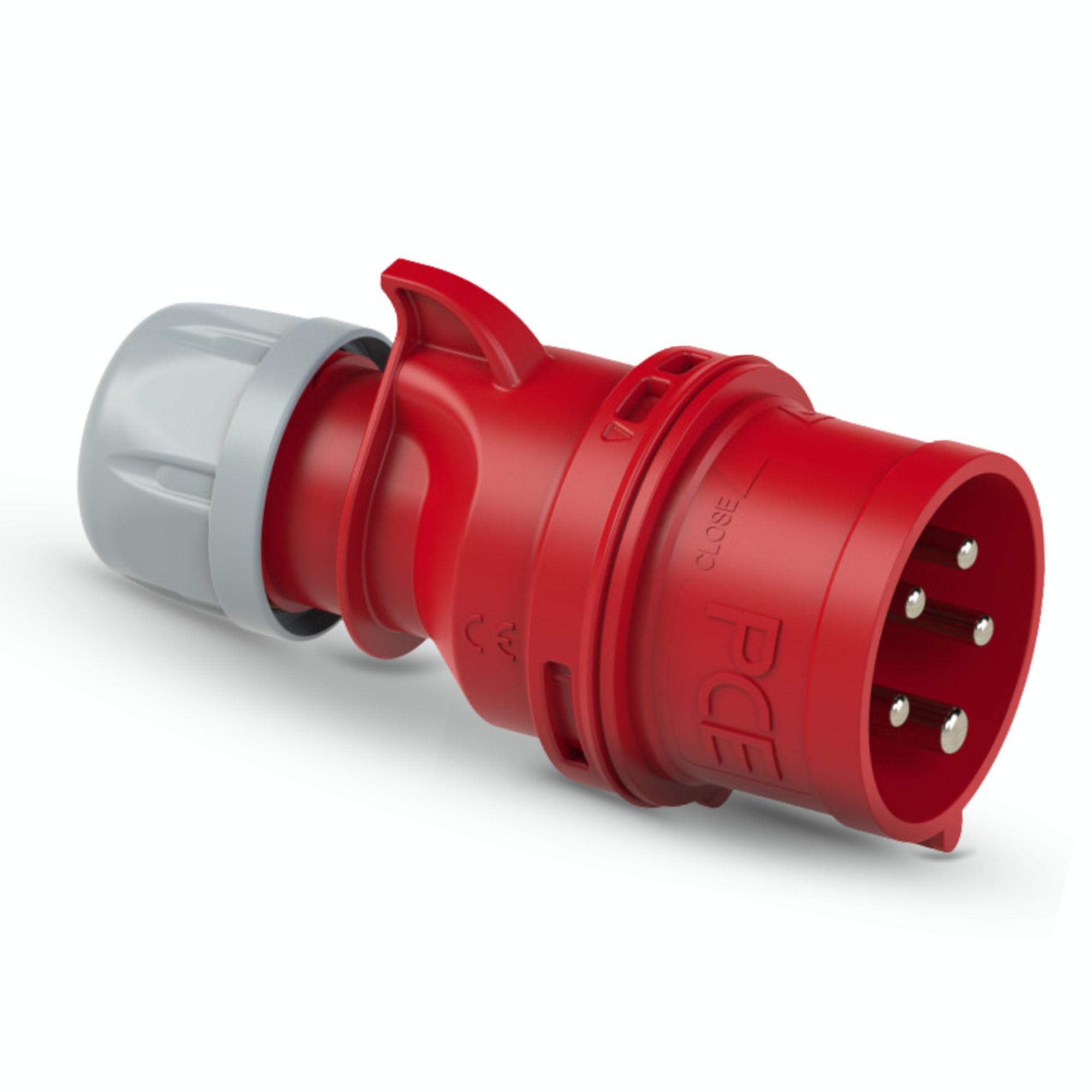 PCE 7025-6 Invertitore di Fase CEE 32A 5 Poli 6h IP44/IP54 Shark | Spina industriale 400V in PA6, morsetti a vite, contatti nichelati, ideale per cantieri e impianti trifase