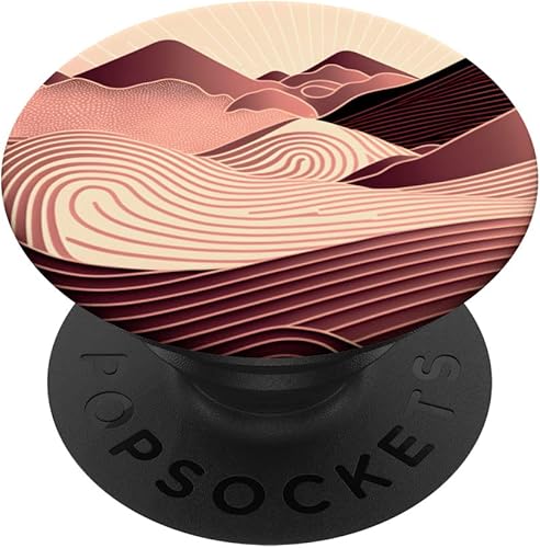 Chic Boho Mountains Peaks Sunset Nature Landscape Brown PopSockets intercambiables PopGrip