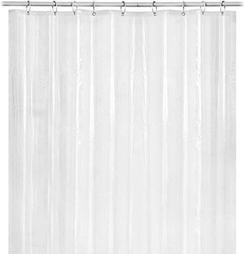 Miniatura 4 de Cortina de ducha transparente, 72 x 72 pulgadas, impermeable, de plástico PEVA, ligero, con ojales y ganchos inoxidables, forro de cortina de ducha