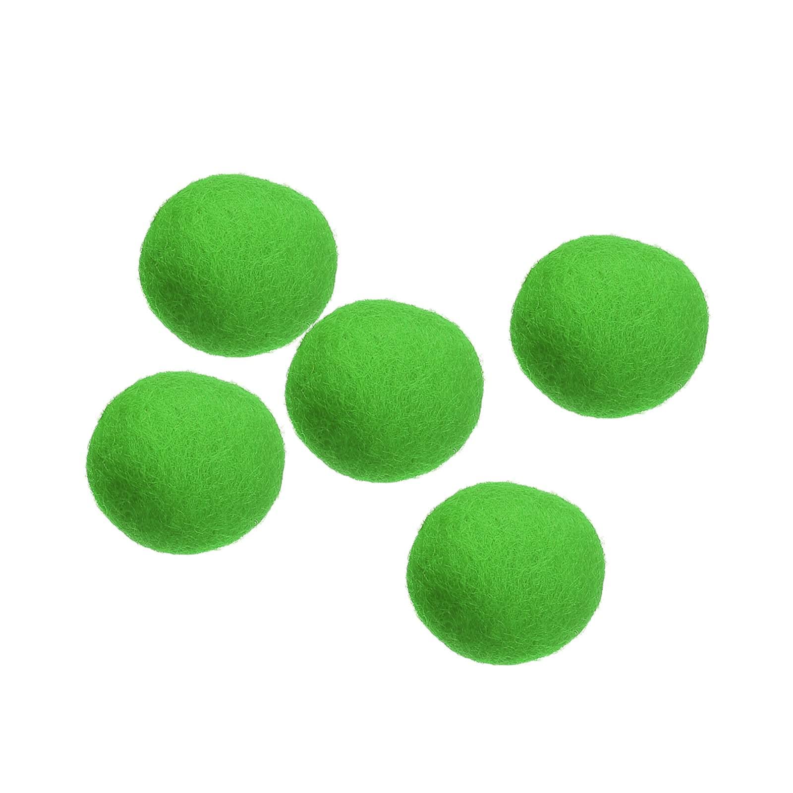 PATIKIL Wool Felt Balls Beads Wool Felting Pom 3cm 30mm Green for Home Crafts Handcrafts Project DIY Pack of 5 — image 1