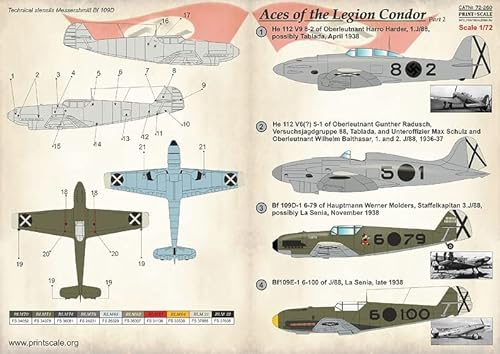 プリントスケール 72-260 1/72 コンドル軍団のエース He-51 Part 2 プリントスケール 72-260 1/72 コンドル軍団のエース He-51 Part 2