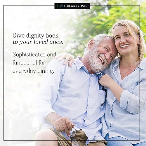 Miniatura 4 de Baberos para adultos para hombres y mujeres, protectores de ropa para comer, babero para adultos mayores, diseño bordado, impermeable, reutilizable,