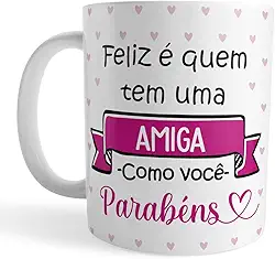 Caneca Amiga Aniversário – Felicidade e Parabéns
