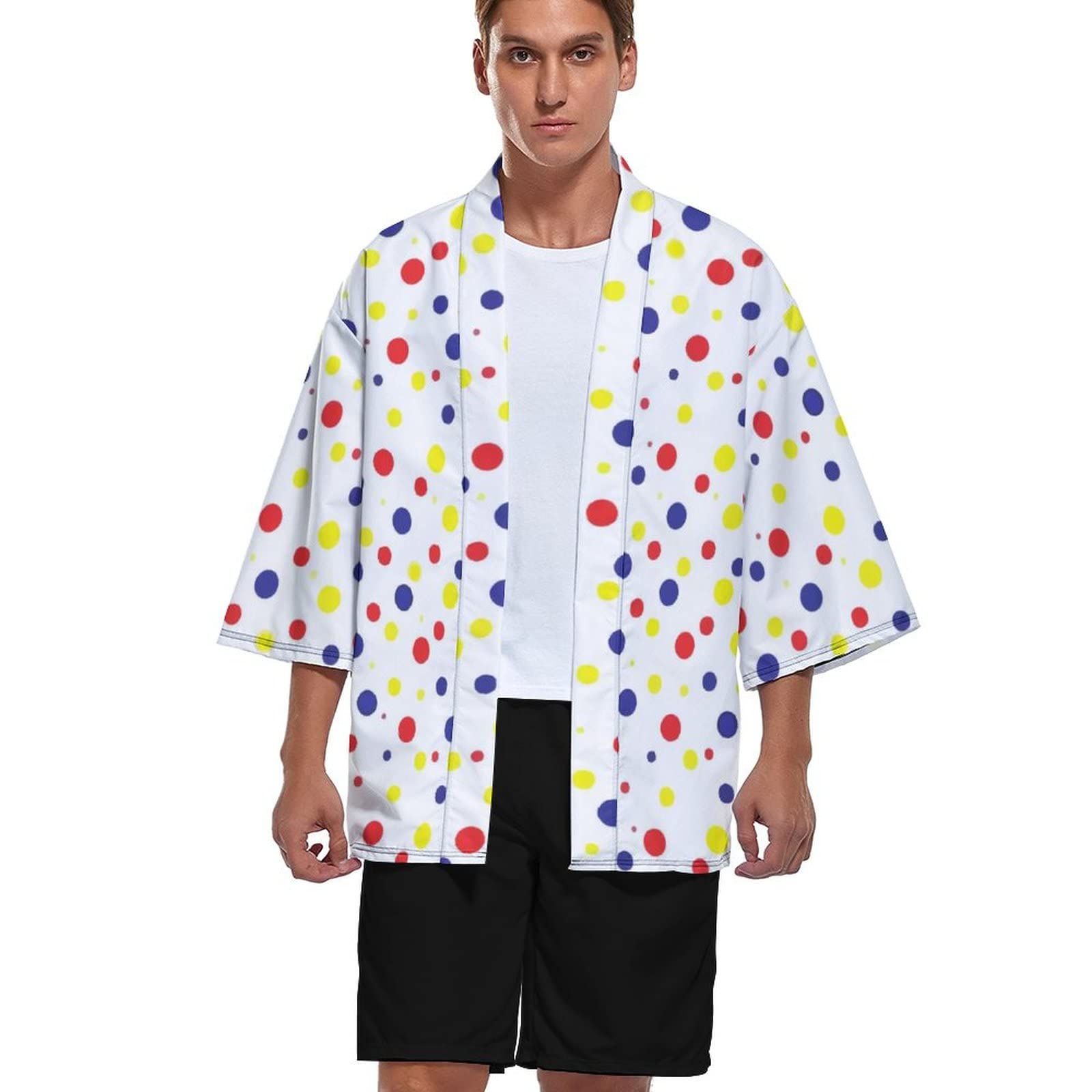Amazon.co.jp: 夏服 カラフル ドット 水玉 着物カーディガンジャケット