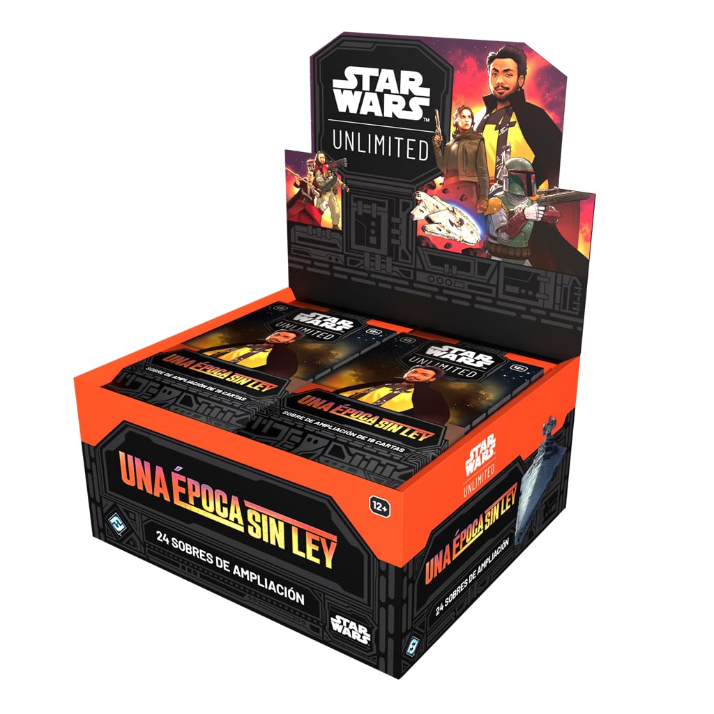Asmodee FFG Star Wars Unlimited A Time Lawless Trading Card Game, 24 16-Card Envelopes, TCG Ages 12, for 2 Players, Spanish