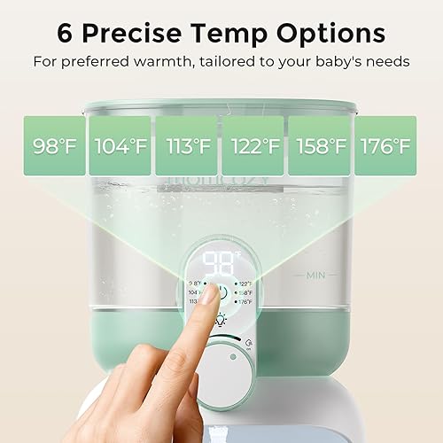 Miniatura 5 de Momcozy Calentador de agua de doble luz para alimentación nocturna, calentador de biberones instantáneo para hacer fórmula, capacidad de 57 onzas