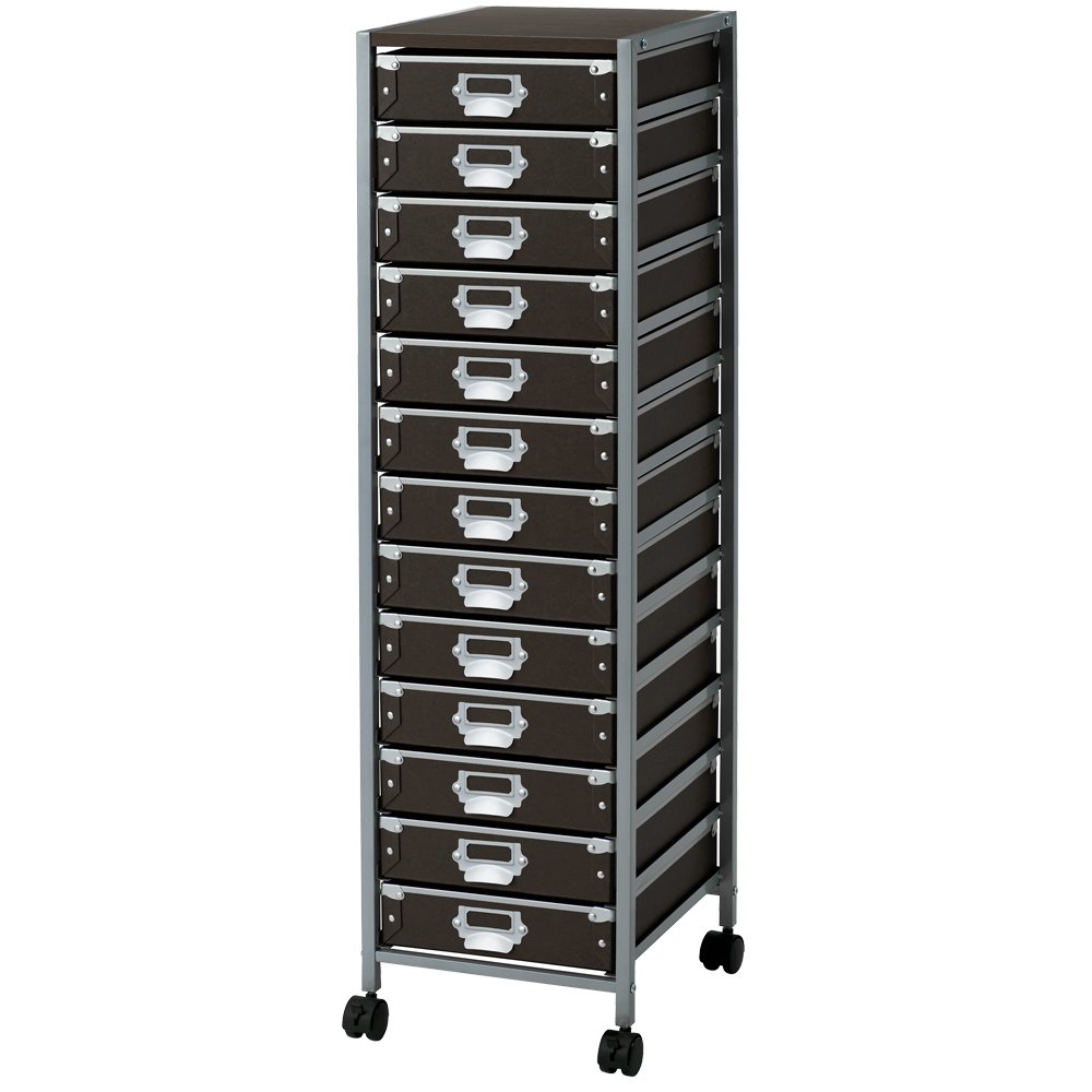 Amazon | ナカバヤシ ハイタイプチェスト 浅13段 A4 タテ型 ブラウン