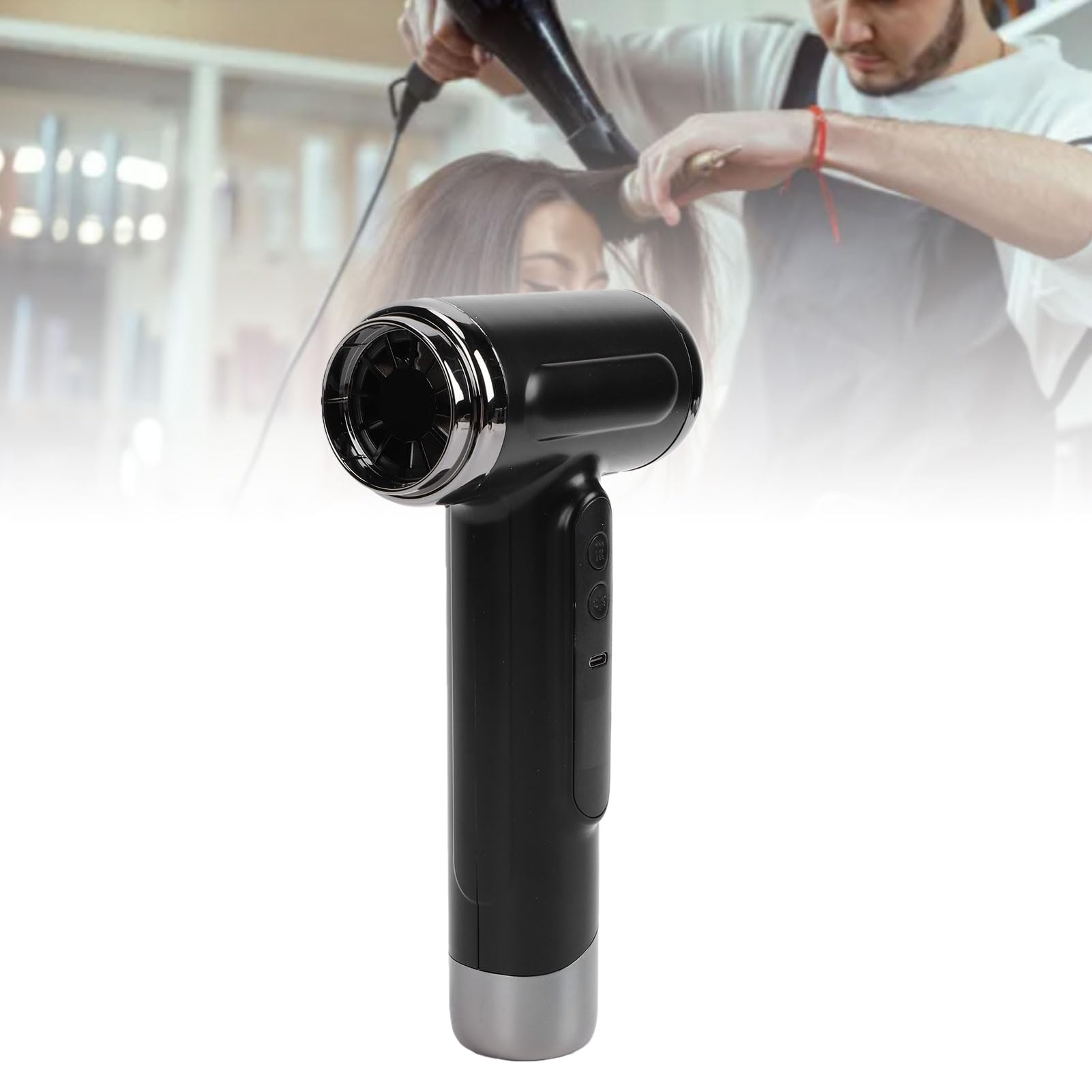 Fockety Secador de Pelo, Portátil Compacto Profesional 15600 MAh Inalámbrico USB Recargable Secador de Pelo de Viaje con Boquilla, para el Hogar, Camping, RV, Todos los Peinados,