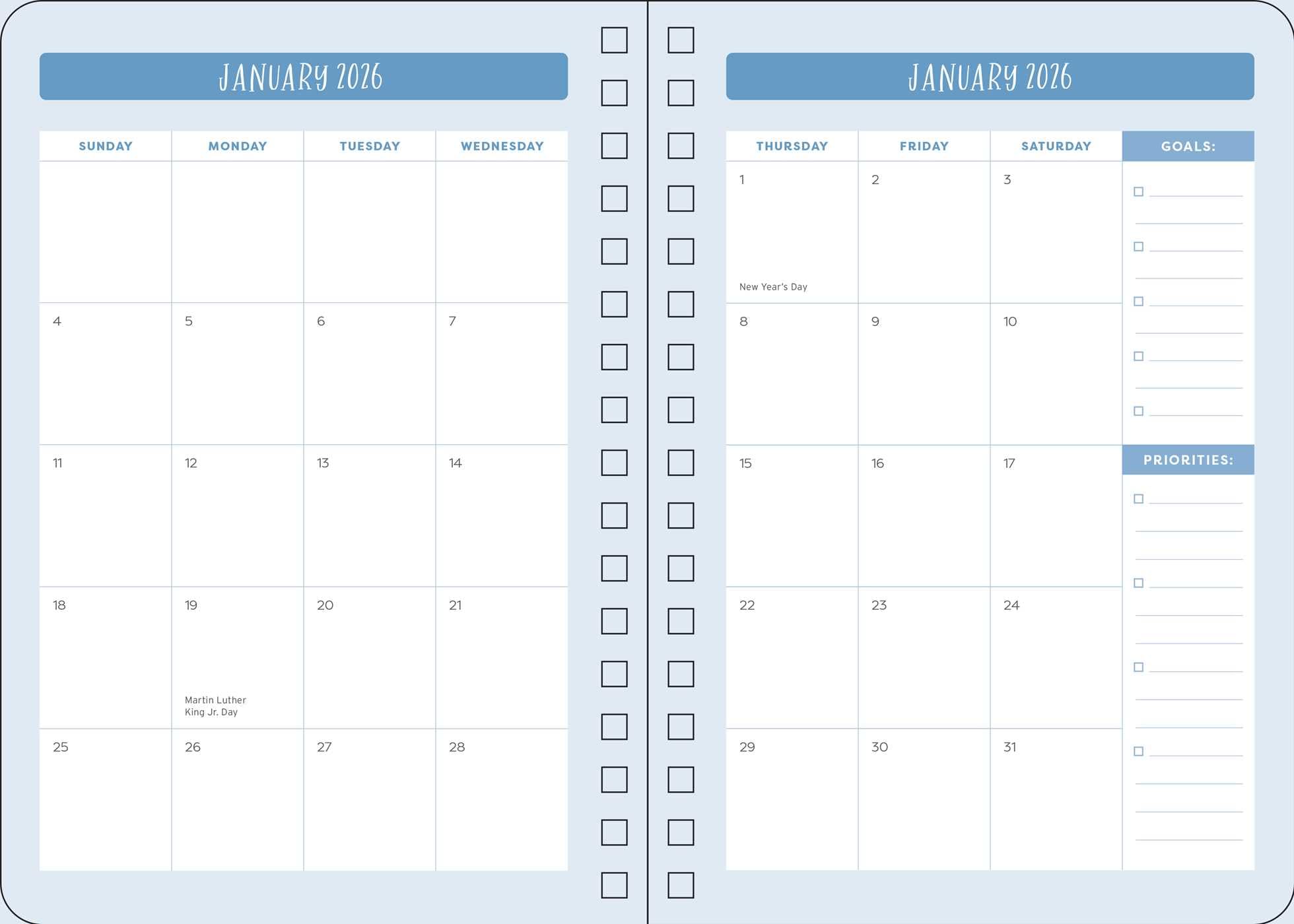 2026 Gilmore Girls 13-Month Weekly Planner