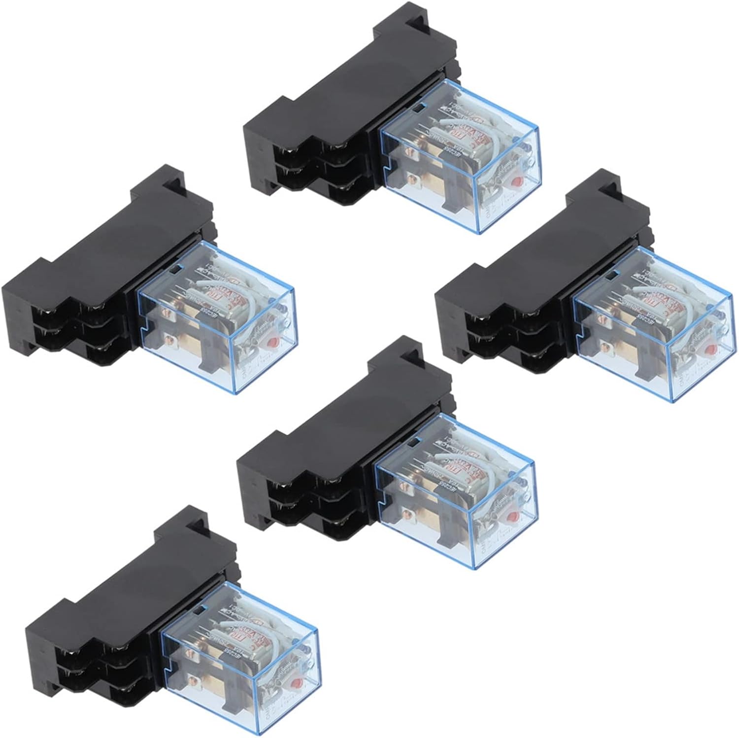 Relay 5set 12V 24V 36V 110V 220V 10A Coil Power DPDT LY2NJ HH62P HHC68A-2Z with Socket Base(AC 24V)