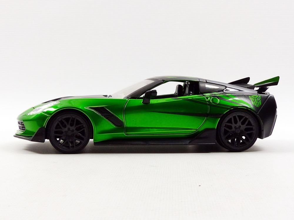 Jada Transformers The Last Knight 1:24 Crosshairs Chevy Corvette Stringray Die-Cast Car, Toys for Kids and Adults