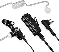 Vista 1 de Decibullz Auricular de vigilancia de dos vías con tubo acústico Juego de audio con cable de bobina transparente y auricular para radios de dos