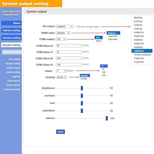 Miniatura 8 de URayCoder H.265 H.264 SDI HDMI VGA CVBS Decodificador de transmisión de vídeo IP HD IPTV Decodificador para decodificar cámara IP Stream RTMP M3U8
