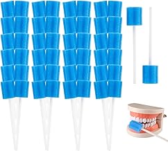 Disposable Dental Swabs Oral Tampons Oral Cord Cleaning Sticks 50 Pcs Mouth Cleaning Sponges Sterile for Mouth and Teeth Cleaning Individual Package