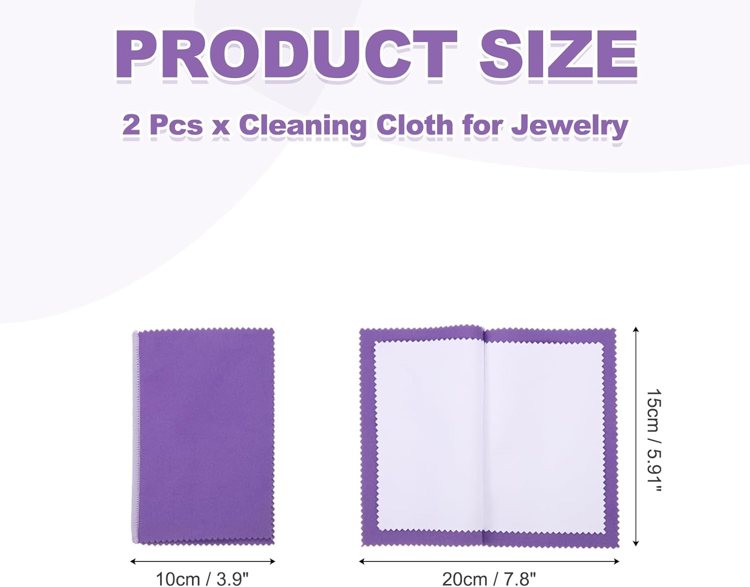 PATIKIL 5.9"x7.9" Jewelry Cleaning Cloth, 2 Pack Double-Sided Fleece Polishing Cloth for Gold, Silver and Jewelry, Dark Purple