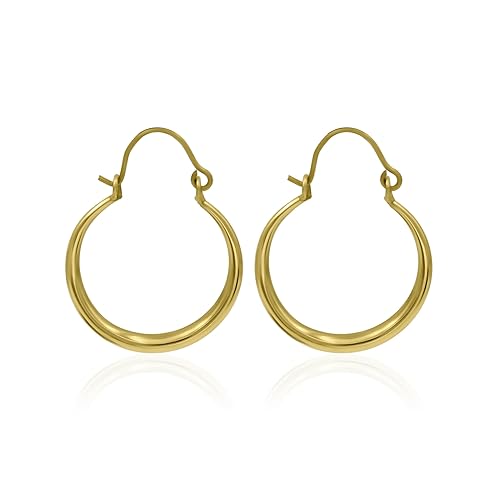 Miniatura 7 de 18K Gold Plated Hoop Earrings for Women, Dainty Huggie Hoops Earrings for Girls, Girlfriend, Teen, Bridal, Party Wear (2.25 Inches, Rose Gold Plated)