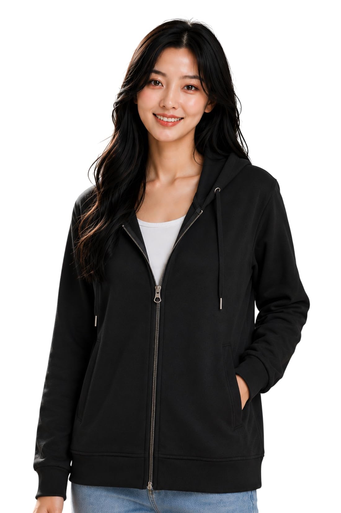 ADBUCKS Women's Cotton Winter Jacket Sweatshirts Casual Drawstring Clothes Zip Up Hoodie With Front Pocket Ii Womens Hoodies Ii Womens Jacket Ii Winter Sweater Hoodie For Women & Girls-picture-24