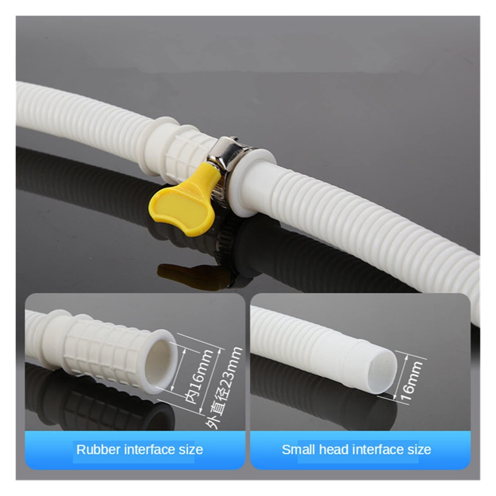 Lavadora tubería de Entrada de Aire Acondicionado tuberías de Drenaje Compatible with el Grifo doméstico Tubo de Drenaje Alargado Cuenca de plástico (Color : Bianco, Size : 8m)