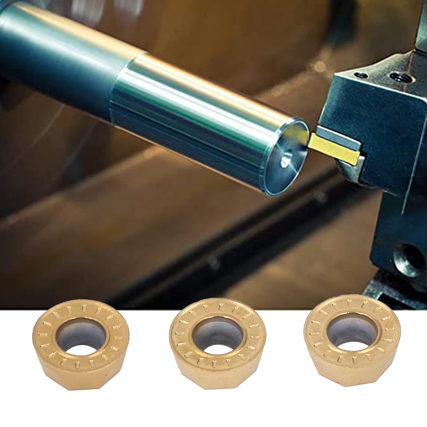 Carbide Turning Inserts RPMT1204 High Strength Durable Indexable CNC Milling Machine Inserts for Steel Machining Turning Finishing 10PCS