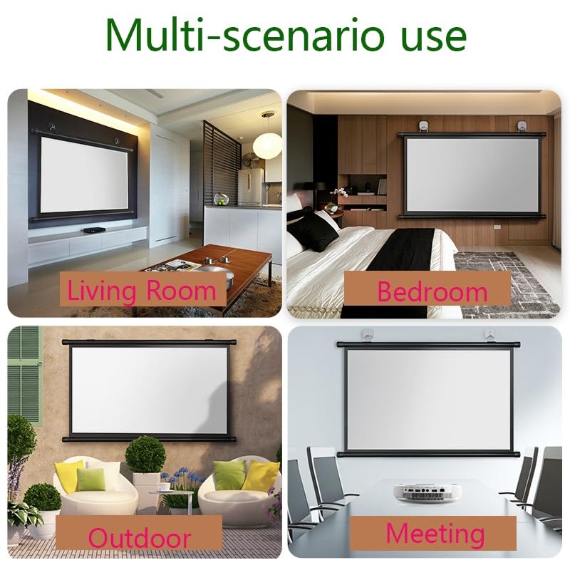 Pantalla de proyector manual 72 pulg 16:9 HD 4K miniatura 6
