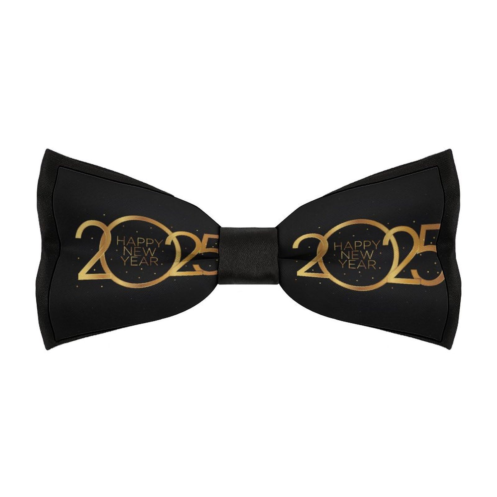 JYYAU Happy New Year 2025 Bow Tie Adjustable Necktie For Men Business Fashion Pre-tied Tie Neckwear Novelty Accessory For Weddings Party Festival