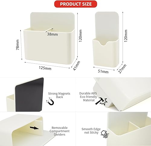 Miniatura 114 de Soporte magnético para bolígrafo, paquete de 2 soportes magnéticos de borrado en seco con compartimentos generosos, marcador de almacenamiento Verde