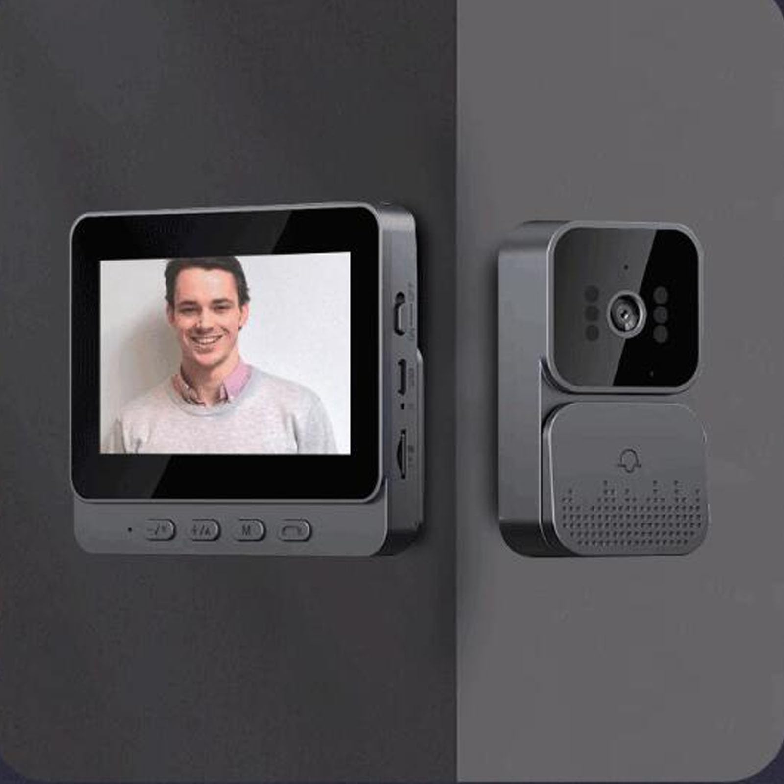 Bezprzewodowy System Wideodomofonowy, Wideodomofon 1080P z Wyświetlaczem 4,3 Cala, Wodoodporny Wideodomofon do Rozmów Dwukierunkowych, Obsługa Kamery HD w Trybie Nocnym