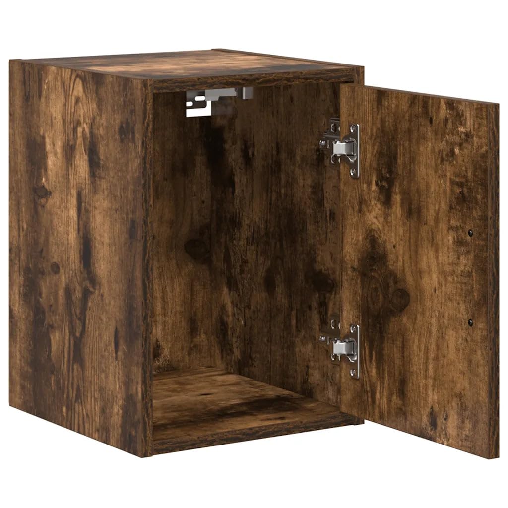 Helloshop26 Lot de 2 armoires murales Garage Rangement 30 x 30 x 41 cm en Bois d'ingénierie chêne fumé 02_0051409