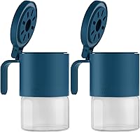 Vista 1 de Zuutii Tarros de vidrio para especias a prueba de humedad con cucharas, juego de 2 botellas de especias de 10 onzas / 10.1 fl oz, mini tarros