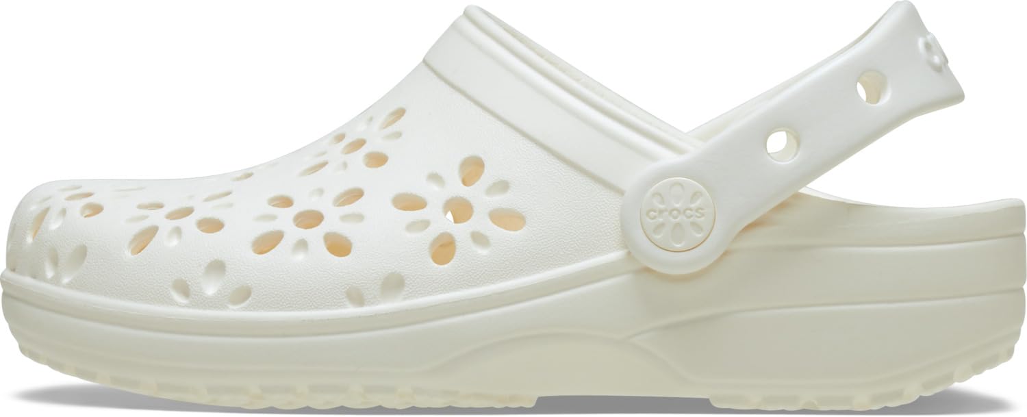 Crocs Zuecos clásicos Unisex para niños con diseño Floral Recortado