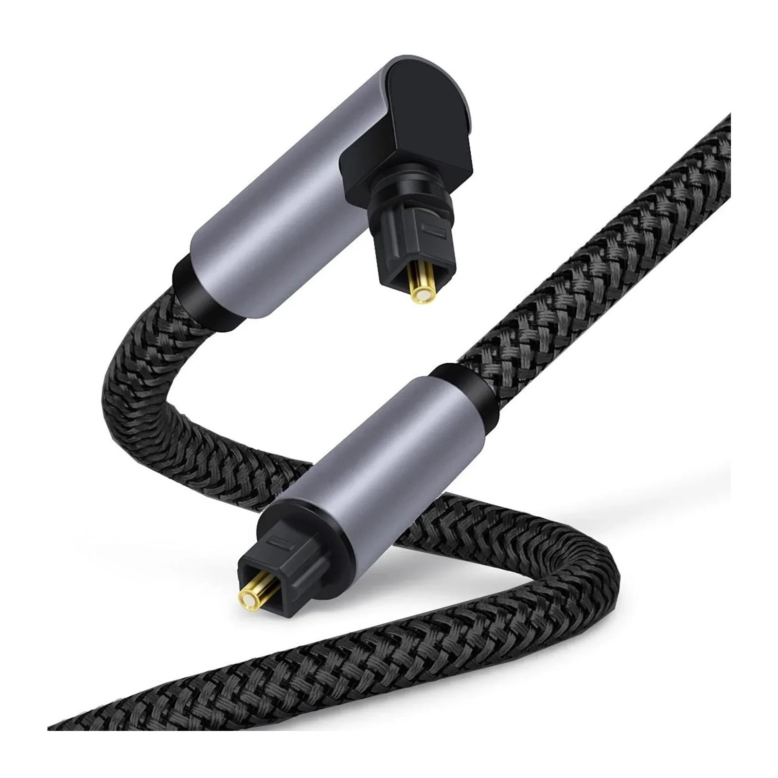 Digitales Optisches 90-Grad-Audiokabel (5.1, Rechtwinklig) – Kompatibel Mit Toslink SPDIF/Blu-ray-Player/Xbox/Soundbar(3m)