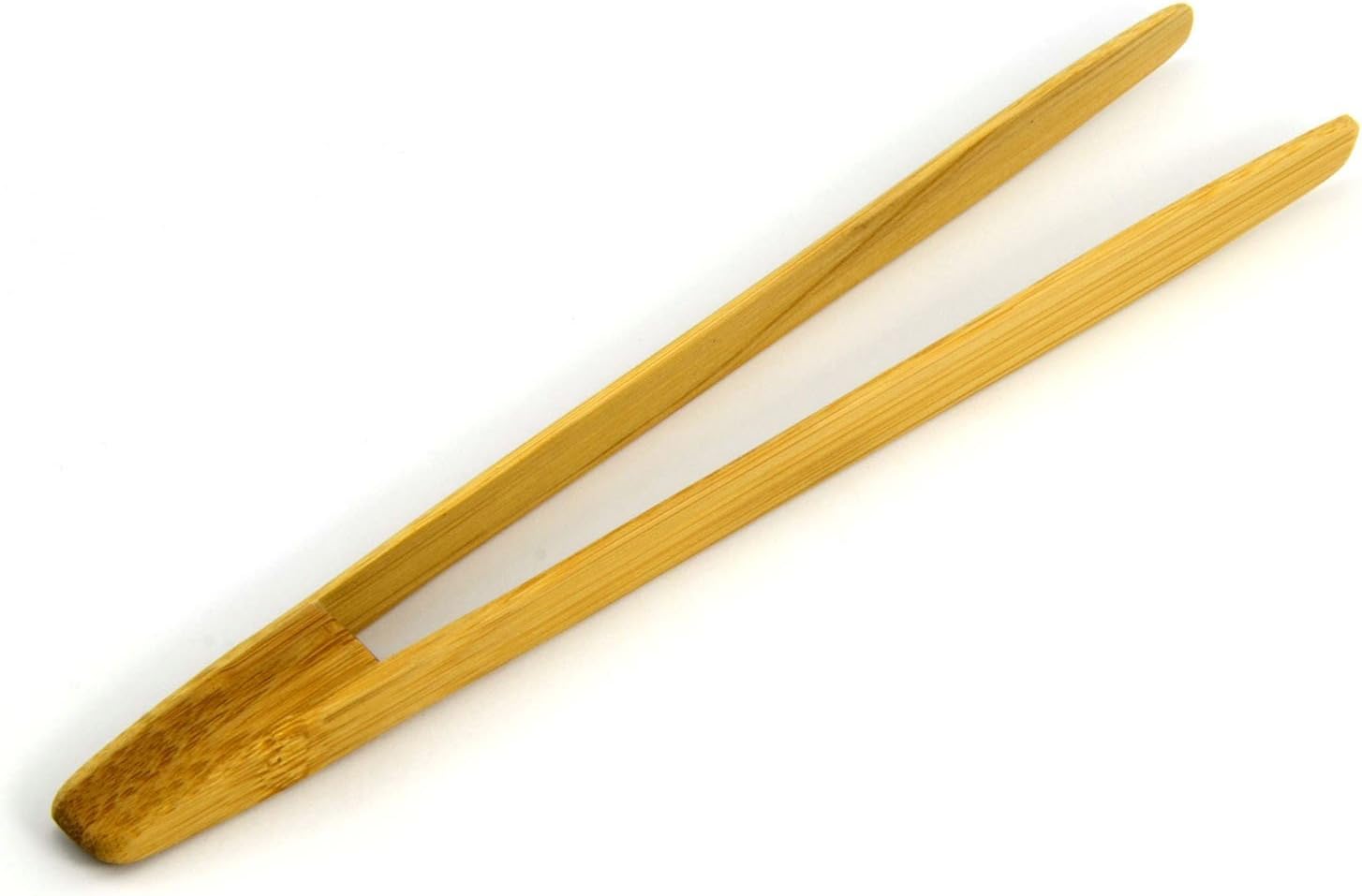 RuiLing Long Grip 2-Pack 9.5-Inch Natural Bamboo Kitchen Tongs Toast Tongs.