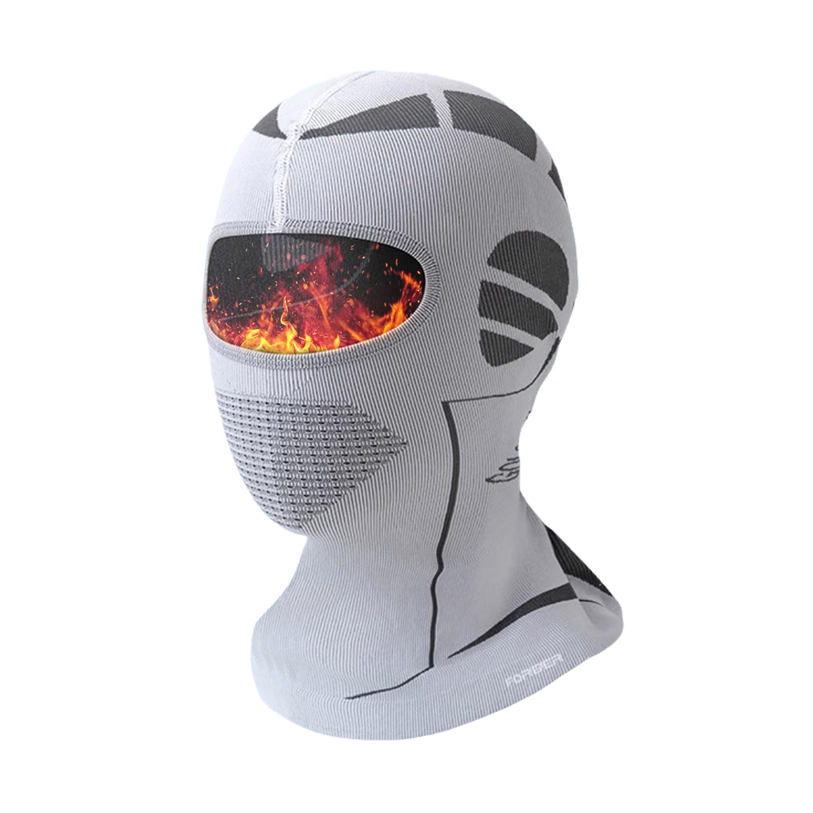 Balakaka Balaclava Ski Mask, Breathable Balaclava Motorcycle for Men Women, Winter Windproof Face Mask for Skiing Motorcycle Riding, White-Gray