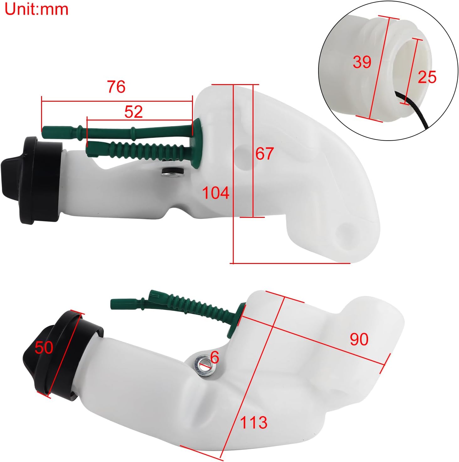 FLYPIG 4232 350 0411 Gas Fuel Tank With Fuel Cap Fit for Stihl FS38 FS45 FS46 FS55 FS55C FS55R FS55RC FS55T FC55 HL45 KM55 Trimmers Brushcutters 4232 350 0401 4140 351 0400 42323500411