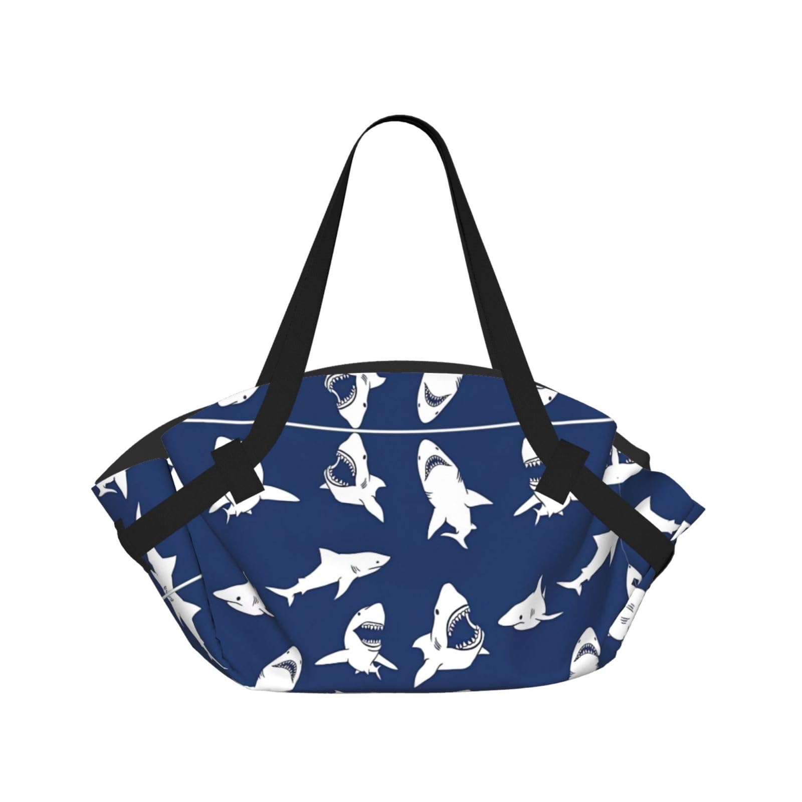 WYCZHY Various Sea Fish Pattern Printed Foldable Round Picnic Blanket Converts to Carry Bag, 37in Mat for Camping Date Night