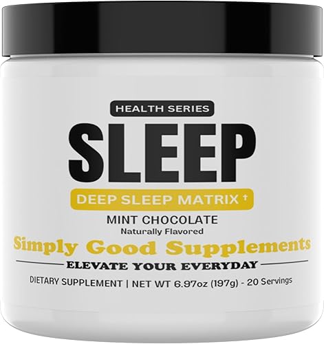 Simply Good Supplements Sleep - Bebida en polvo de magnesio y chocolate con menta con ashwagandha, L-teanina y melatonina - Todas las ayudas