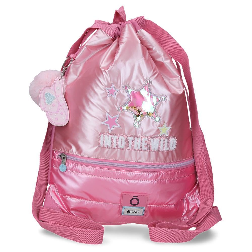 Enso Into The Wild Zip Sack Backpack Pink 35x46x1 cm Polyester