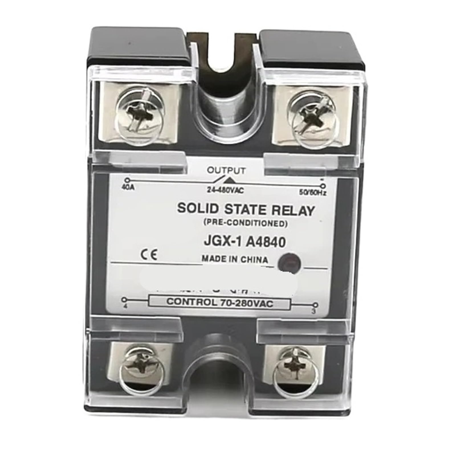 TYEXCZARF Single-Phase Solid State Relay SSR-10A/25A/40A/60A/80A/100A/120A AC controlled AC Output 24-480VAC(80AA)