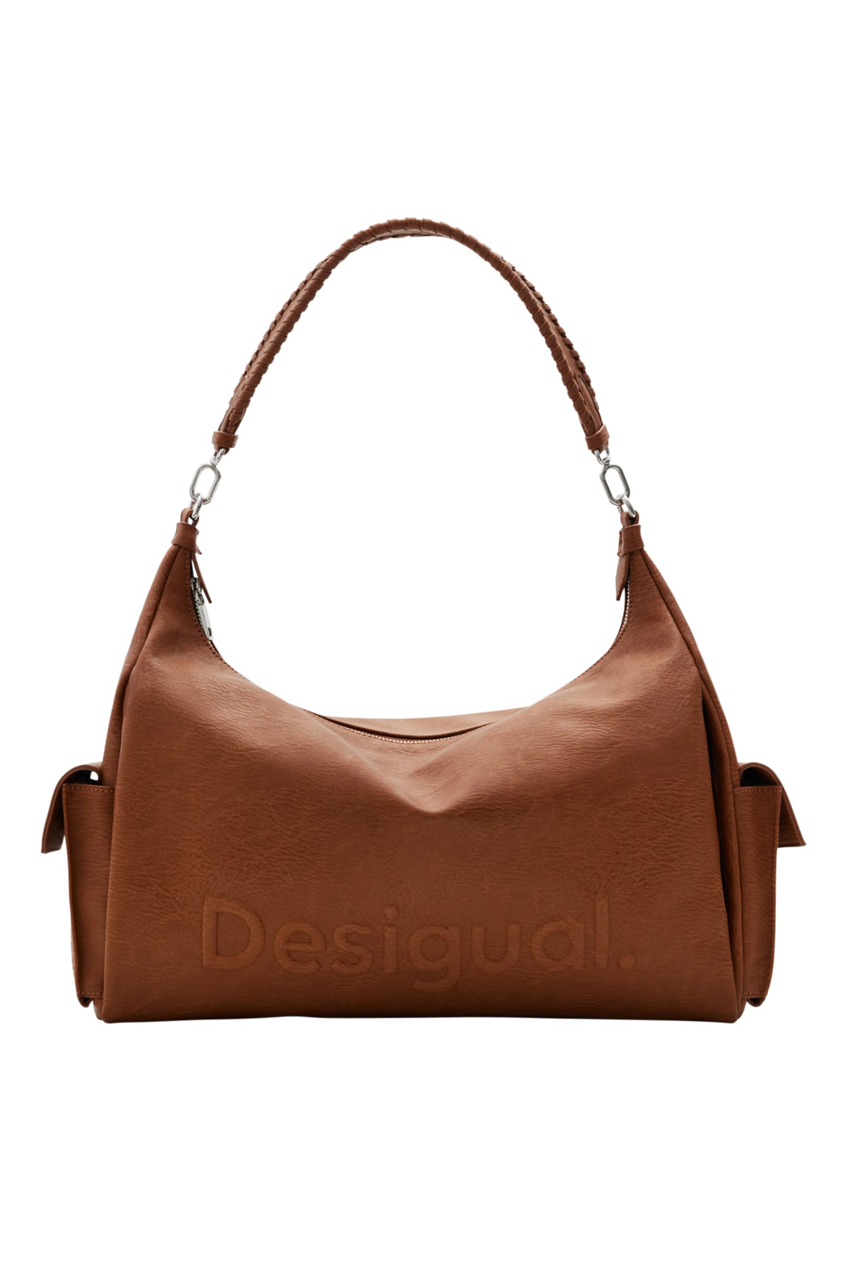 Desigual bolso de hombro bolso bandolera Half Logo 24 Brasilia Shoulder Bag Leather West marrón