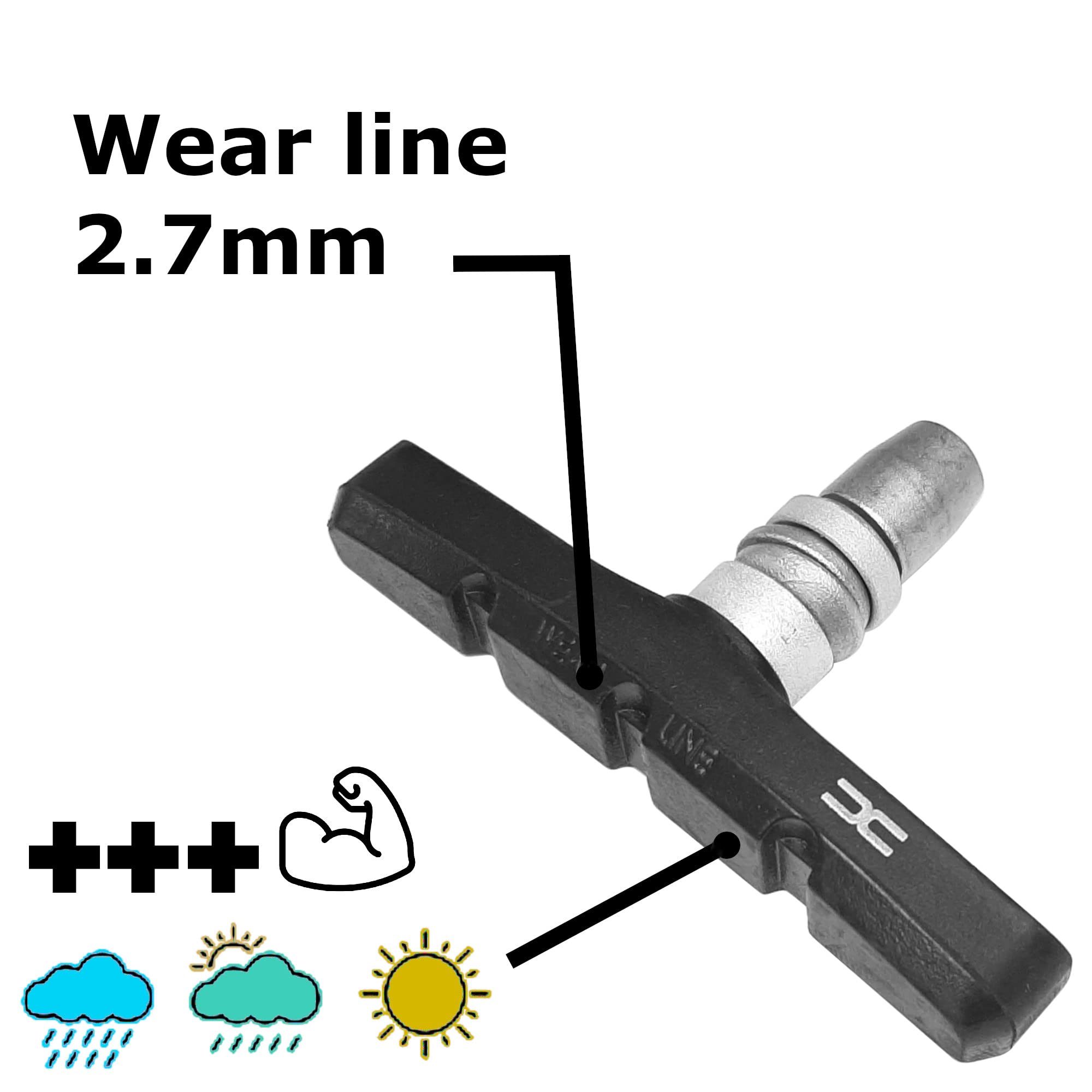 Pattini Per Freno A V Bici - 4 Pezzi, 70mm, Rosso, Frenata Silenziosa Ed Efficiente - Foto 7