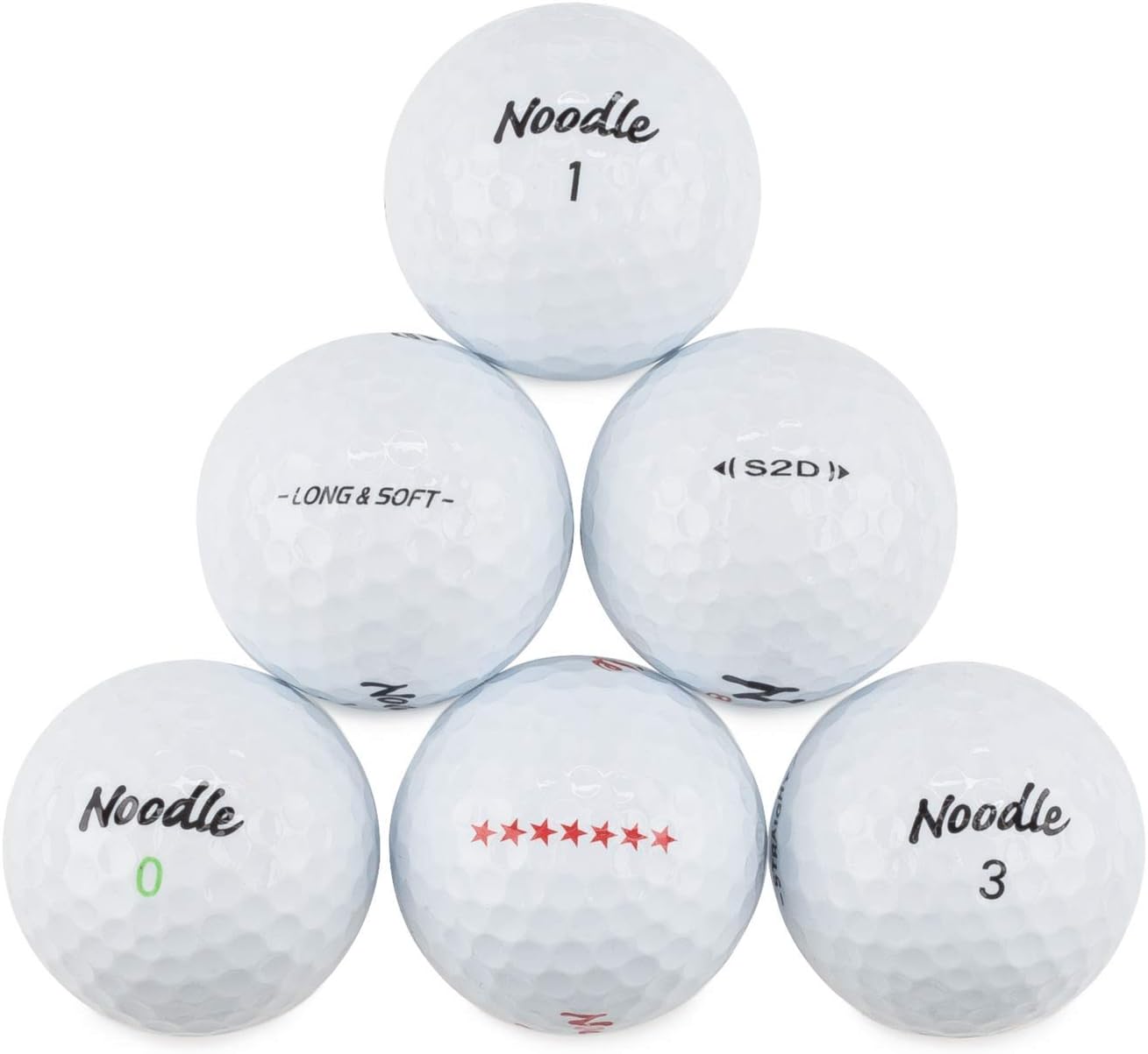 Noodle Maxfli Long & Soft Golf Balls - Sleeve of 3